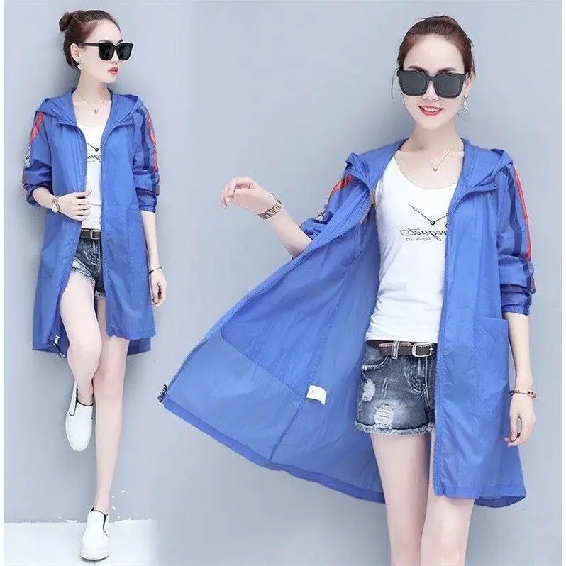 

2019 New Style Loose Version of Sun-resistant Clothes Women's Mid-length UV-Protection Outdoor Beach Large Size Breathable Thin