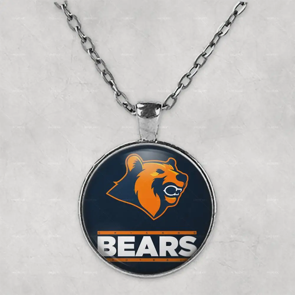 

Chicago Bears Photo Necklace Pendant Mother's Day Birthday Gift Custom Jewellery cute travel bag for her gift