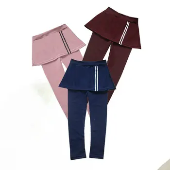 

2019 Autumn Winter Baby Kids Girls Cotton Leggings Toddler Striped Pattern Skirt Pants Skinny Long Bottoms Blouse New
