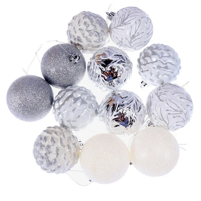 12Pcs/Set 7cm Christmas Ball Party Supplies Xmas Ornament for Home Window XHC88