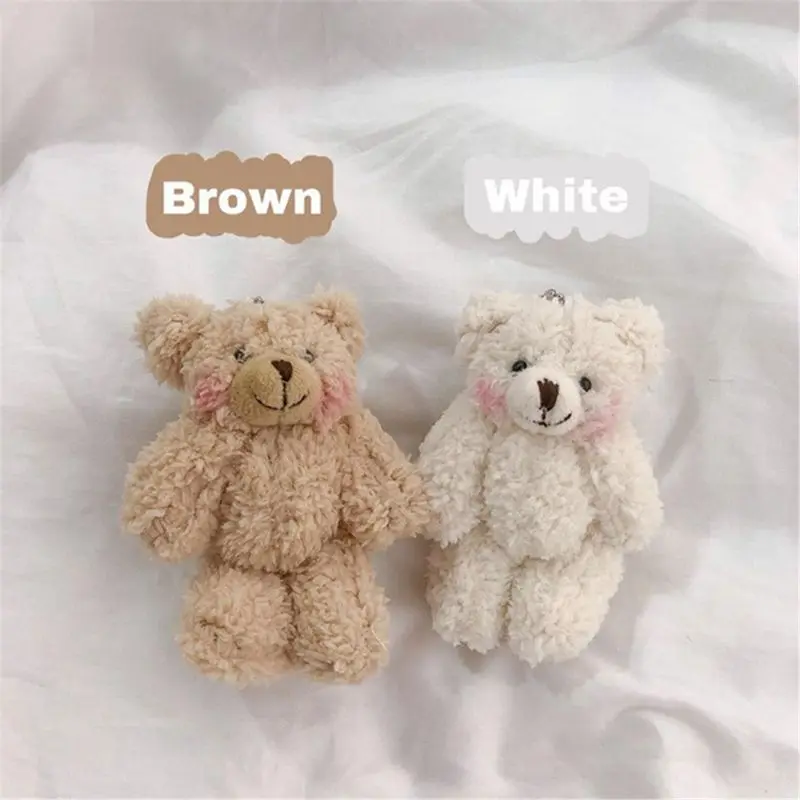 Mini Joint Bear Stuffed Plush Toys 4.5in Cute Tedy Bears Pendant Dolls Gifts Birthday Wedding Party Decor