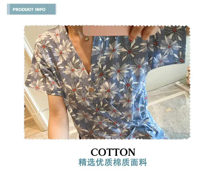 Летний японский стиль кимоно Камелия короткий рукав шорты пижамы женский костюм спортивный костюм глаз патч