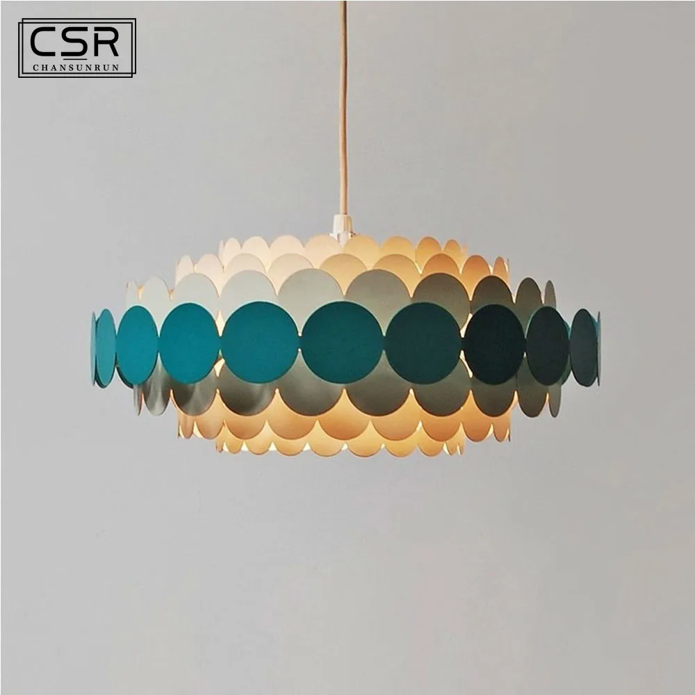 Современная круглая синяя люстра в виде лепестков светильник ing для гостиной