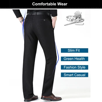 Mens Dress Pants Formal Office Trousers Business Suit Pants Office Work Slim Fit Male Trousers 5
