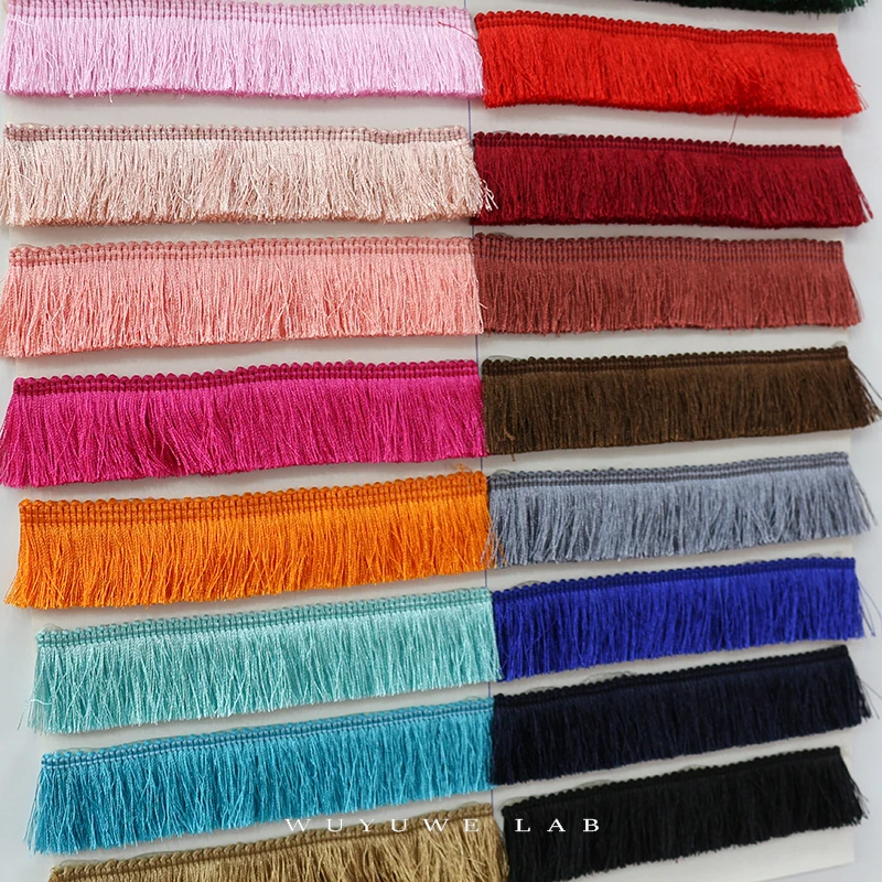 Polyester Lace Fringe Trim Headgear Clothing Pillow Decoration Ribbon Colored Fringe 2.8cm Pink White Black Gray Green 1m