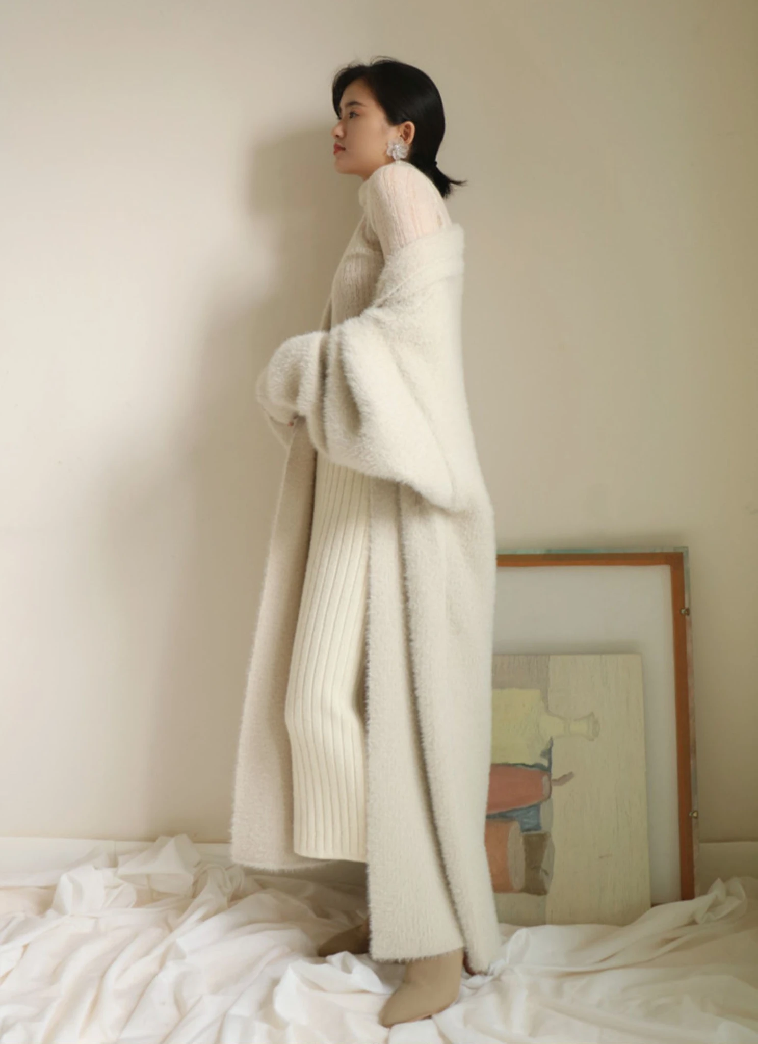 Модные осенние мягкие трикотажные кардиганы женские свободные пушистые длинные свитера пальто Зимние теплые пальто пончо Casaco Feminino высокое качество