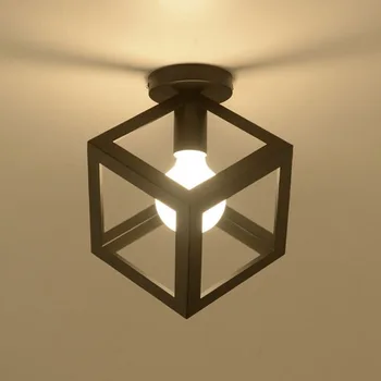 

ICOCO Geometric Shape Steel Cage Iron Vintage LED Downlight Ceiling Mounted Light Spot Light Indoor Bedroom Home Lamp LED Light