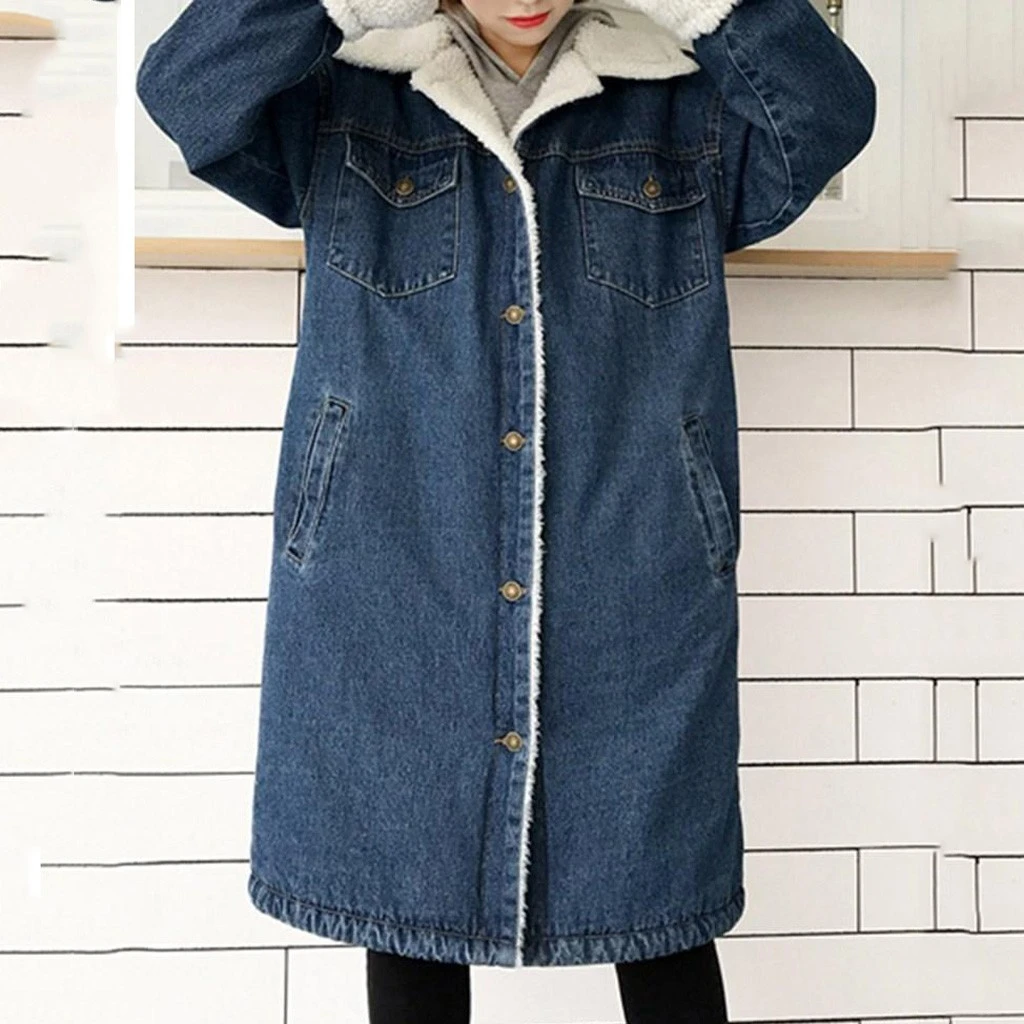 CHAMSGEND Fur Warm Winter Denim Jacket Women 2019 New Fashion Autumn Loose Cashmere Jeans Coat Women Bomber Jackets 1024