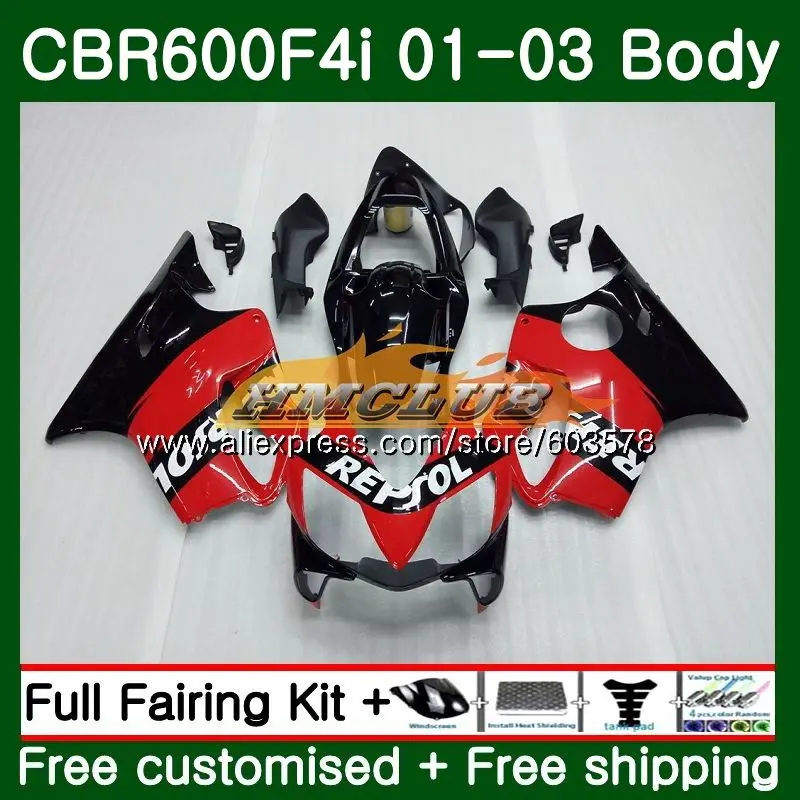 Средства ухода за кожей для HONDA CBR 600 F4i CBR 600F4i 600 FS 2001 2002 2003 70CL. 0 CBR600F4i CBR600FS CBR600 F4i 01 02 03 Обтекатели Repsol красный - Цвет: No. 1
