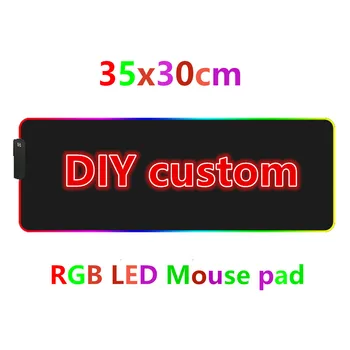 

FFFAS 35x30cm DIY Custom RGB Large Game Mouse Pad LED Desktop Computer Speed Keyboard Pad Anti-skid Lock Thickening for LOL