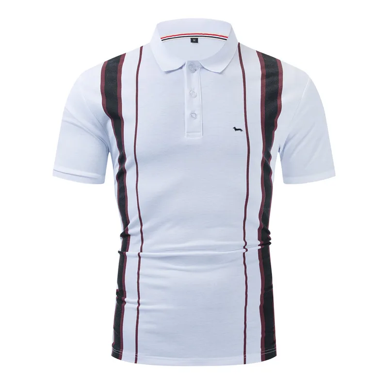 Polos informales de verano para hombre, camisas de algodón de 100%, manga corta bordada, harmont suave, talla europea, 2020