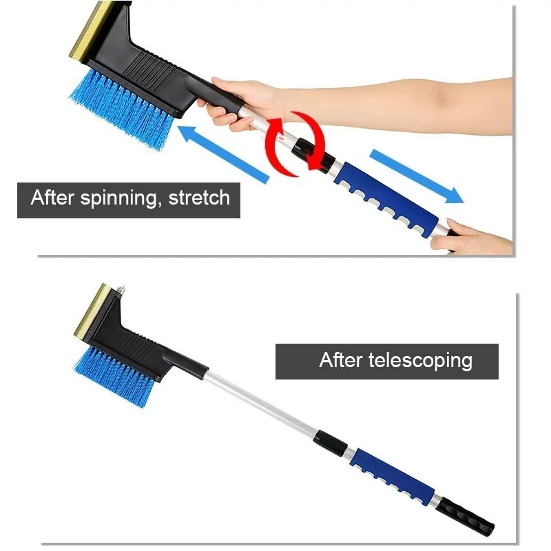 Vehemo Лопата для удаления снега 3 в 1 щетка съемная лопата для снега Регулируемая безопасная Лопата для льда устойчивая к царапинам многофункциональная