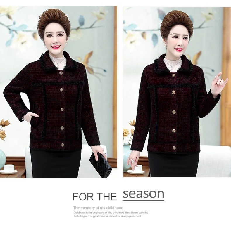 XJXKS Fashion lapel single-breasted women coat autumn winter new loose plus size comfortable casual women woolen coat