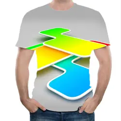 Летняя мужская красочная Молодежная простая 3D сшитая доска с коротким рукавом мужская рубашка Спортивная рубашка для бега