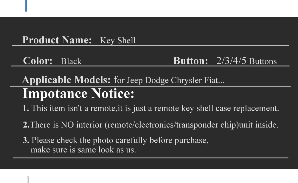 10 pz auto Smart portachiavi Shell per Jeep Grand Cherokee Dodge Ram 1500 viaggio caricabatterie Dart Challenger Durango Chrysler 300 - Hfd4d3809cf624a1e9b737c585e9d0038s