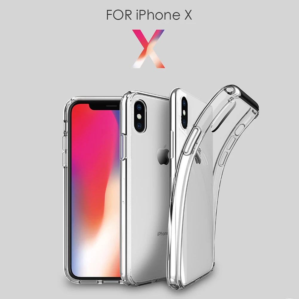 Прозрачный чехол для телефона iPhone 6 6S 7 8 X Xs Max силиконовый мягкий накладка