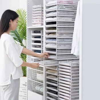 

Stackable Plastic Storage Rack for Clothes Drawer Style Storage Rack for Various Toys Durable DTT88