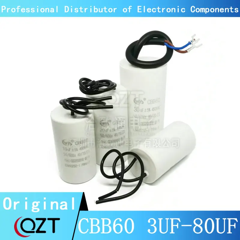 

450V 3UF 4UF 5UF 6UF 8UF 10UF 12UF 15UF 18UF 20UF 25UF 30UF 35UF 40UF 45UF 50UF 60UF 80UF Motor Run Capacitors CBB60 450VAC