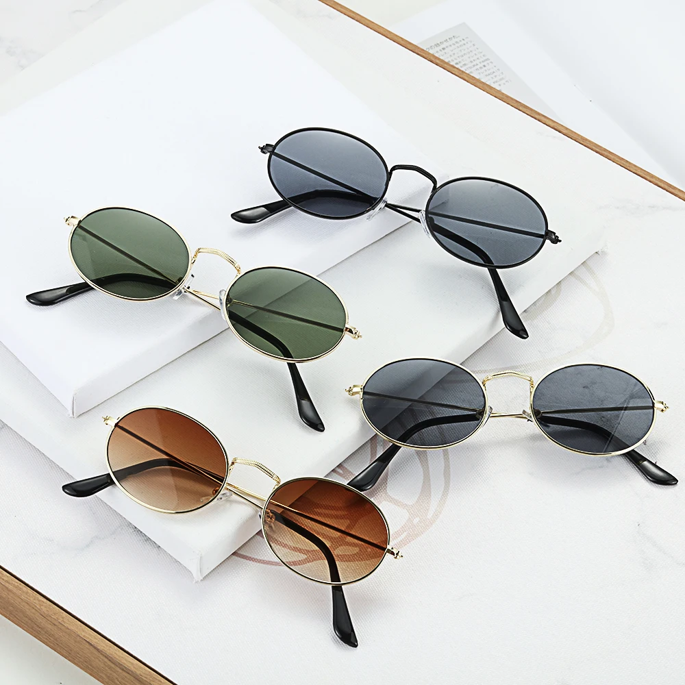 ray ban sunglasses women UV400 Oval Sunglasses Small Frame Frame Retro Festival Gradient Mirror Glasses for Daily Wear Gold Silver round sunglasses