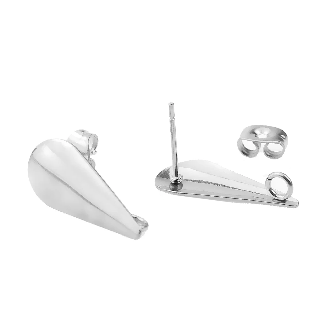 drip Shape steel 10 шт./партия хирургические стальные настоящие позолоченные серьги-гвоздики со стрелками для ушей с для DIY висячие серьги аксессуары для ювелирных изделий - Цвет: drip Shape steel