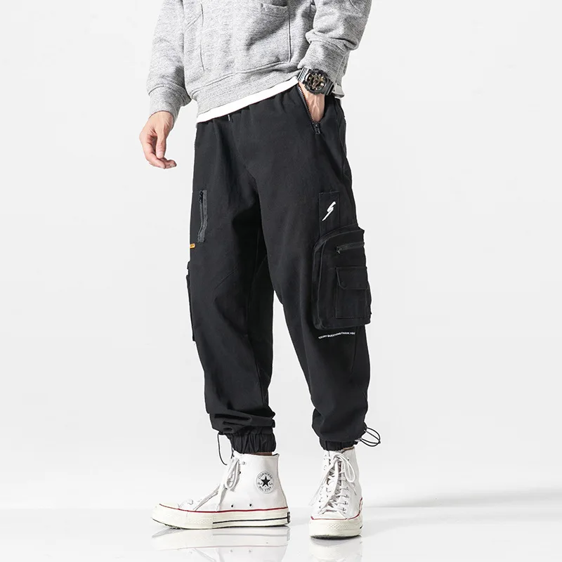 

2019 Autumn New Style Japanese-style Popular Brand Black And White with Pattern Workwear Casual Ankle Banded Pants Men's