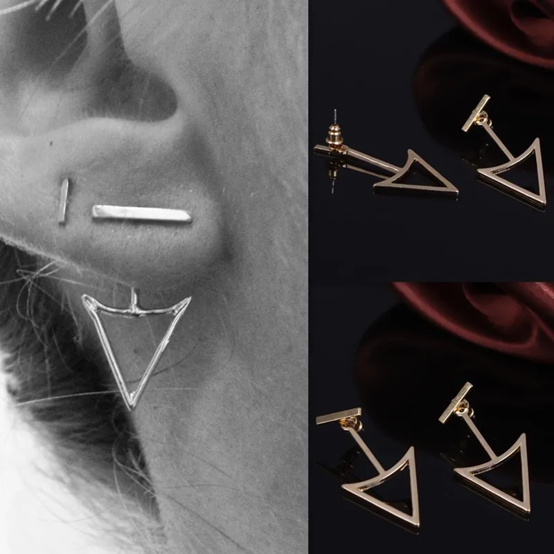 Stud Earrings Stylish Personality Retro Street Style Simple Hollow Geometric Metal Earrings Accessories