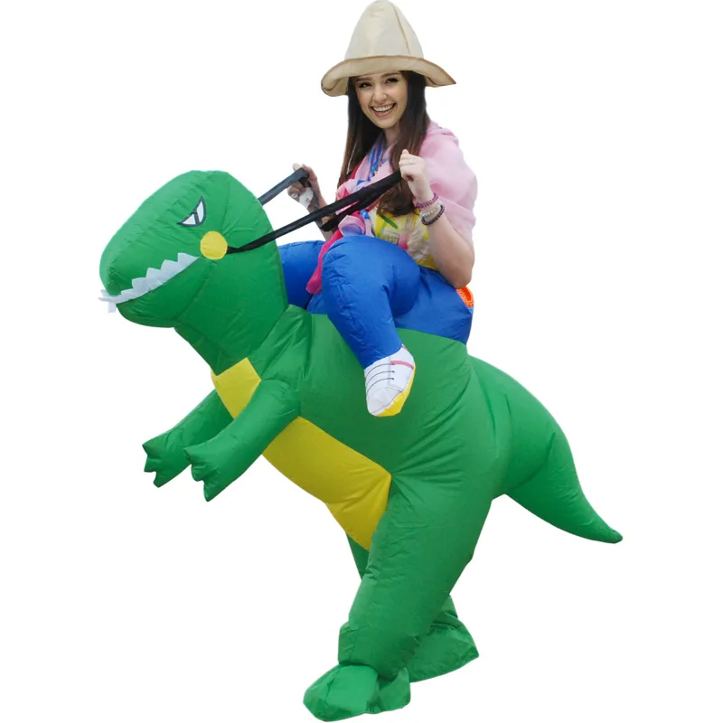 Надувной костюм динозавра для женщин; карнавальный костюм с вентилятором для взрослых и детей; костюмы животных на Хэллоуин; маскарадный костюм динозавра T-Rex