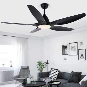

60 inch Nordic large country industrial wind ceiling fan LED light DC American retro remote restaurant living room ceiling fans