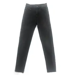 Осень-зима, женские джинсовые Модные брюки, обтягивающие Стрейчевые джинсы, потертые черные женские джинсы