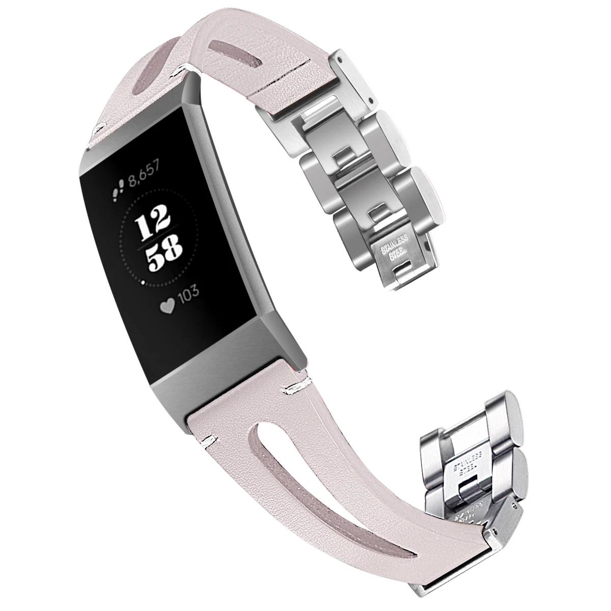 Для Fitbit Charge 3 браслет ремешок высокого качества из натуральной кожи материал нержавеющая сталь металлический цепной сменный ремешок для часов