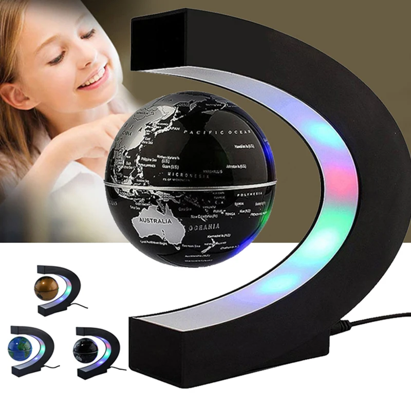 

Globe Lamp Terrestrial Globe Light World Map 6 Inches Decoration Living Room Home C Shape Black/Gold/Blue DIY Novelty Bedroom