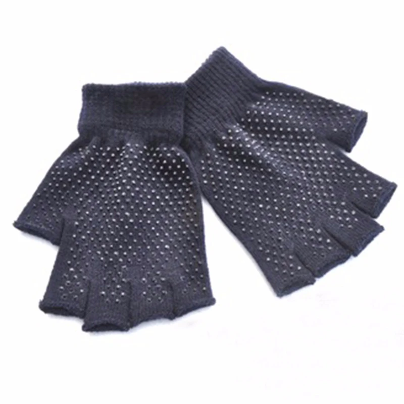 Navy Blue Blue Нескользящие Профессиональные Перчатки Для Йоги Женский тренажерный зал для тренировки, бодибилдинга спортивные перчатки для йоги перчатки для пилатеса фитнес половина женские хлопковые варежки - Цвет: Navy Blue Blue