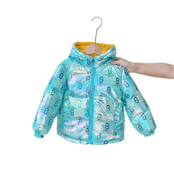 

New Winter Kids Down Coat Bronzing Waterproof Shiny Boys Warm White Duck Down Jacket Kids Girls Hooded Outerwear Children Parkas