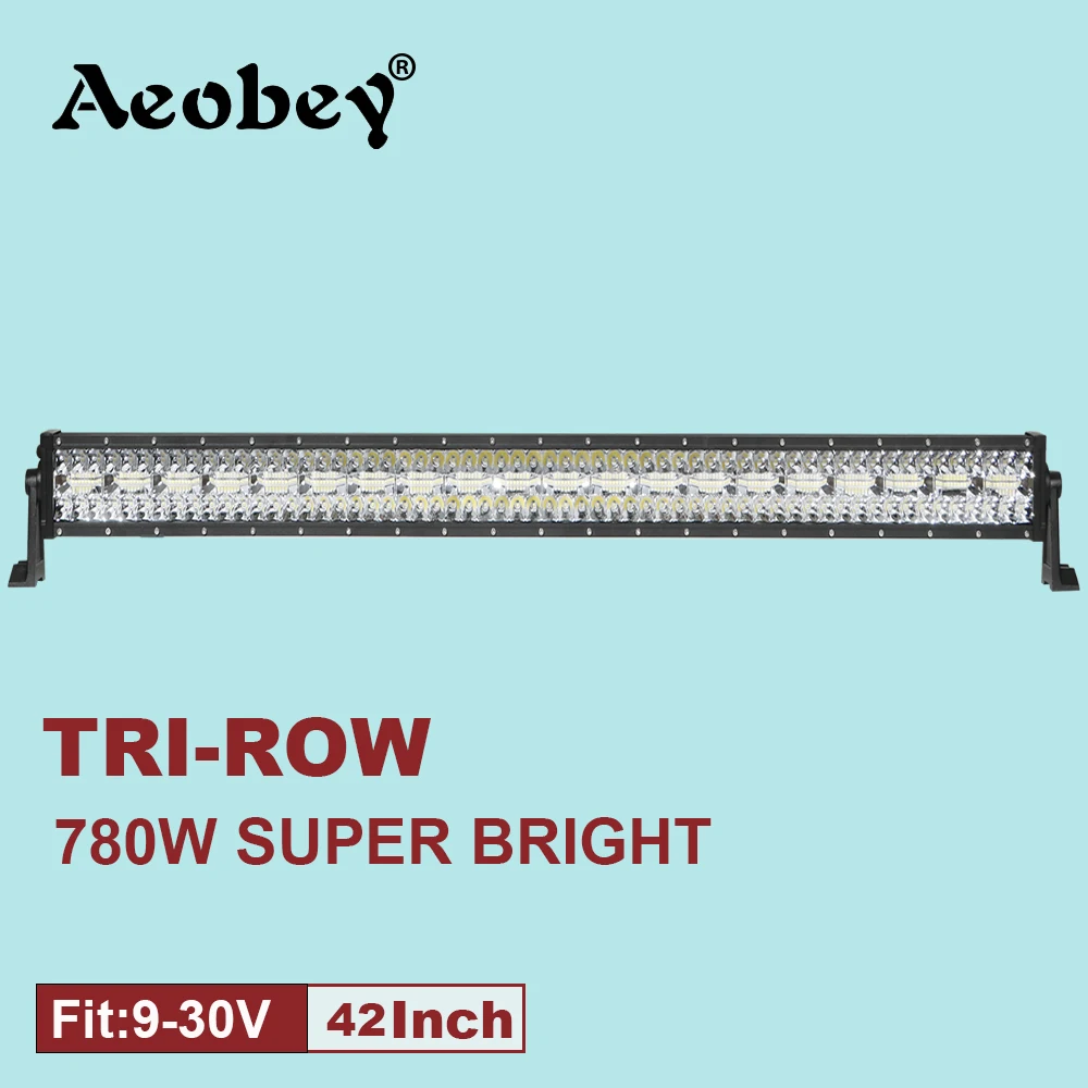 Aeobey 42 дюймов 780 Вт три ряда светодиодные панели 4x4 внедорожный светодиодный