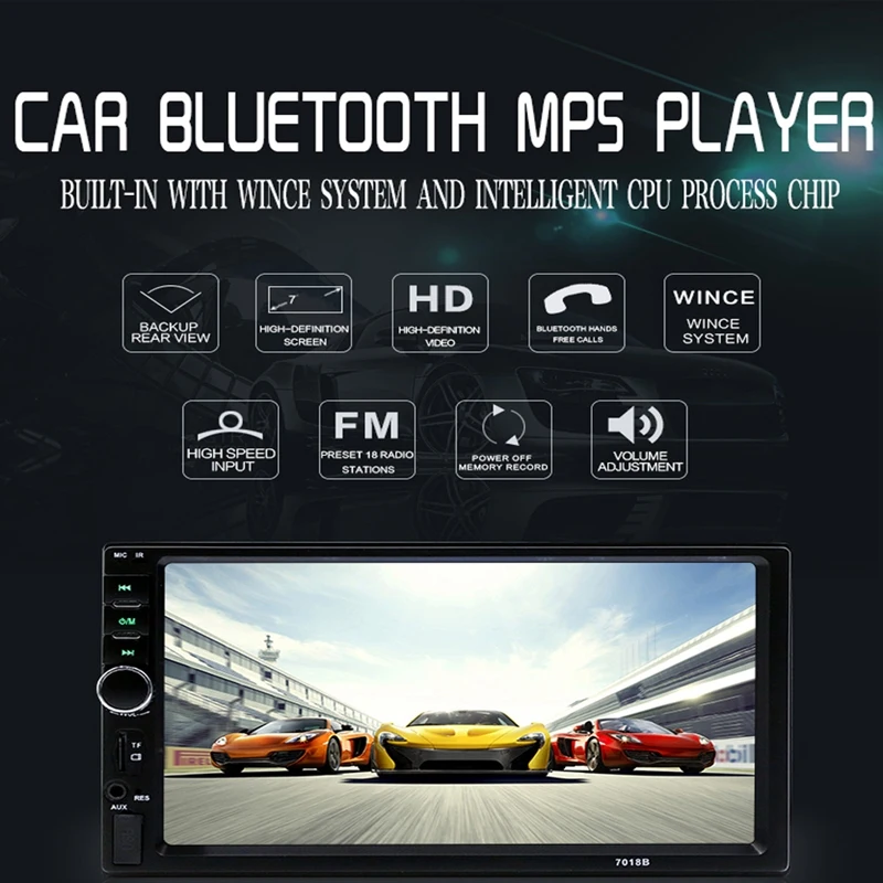 7018B Универсальный Автомобильный многофункциональный плеер Автомобильный радио рекордер контактный экран автомобильное аудио зеркало заднего вида Bluetooth Мультимедиа Playe