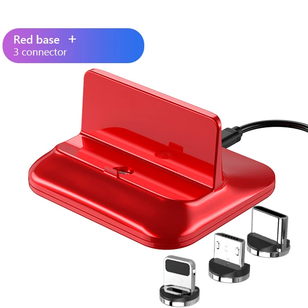 ACCEZZ быстрая Магнитная зарядная док-станция Micro USB 8 Pin type-C для iphone 8 X Plus XS для samsung Xiaomi huawei Магнитная зарядная подставка - Цвет: Red For 3 Plug