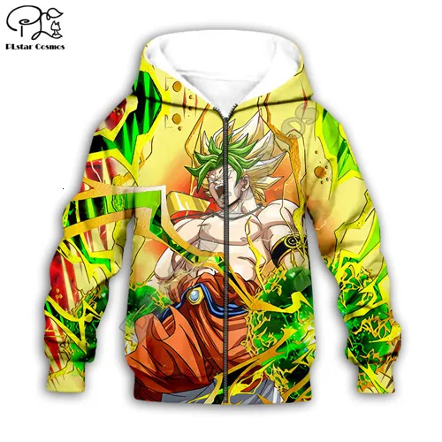 Kids zip hoodies Детская толстовка/Толстовка/футболка на молнии с 3D принтом из мультфильма «Драконий жемчуг Z», уличная одежда для маленьких мальчиков, штаны, Детский комплект - Цвет: Kids zip hoodies