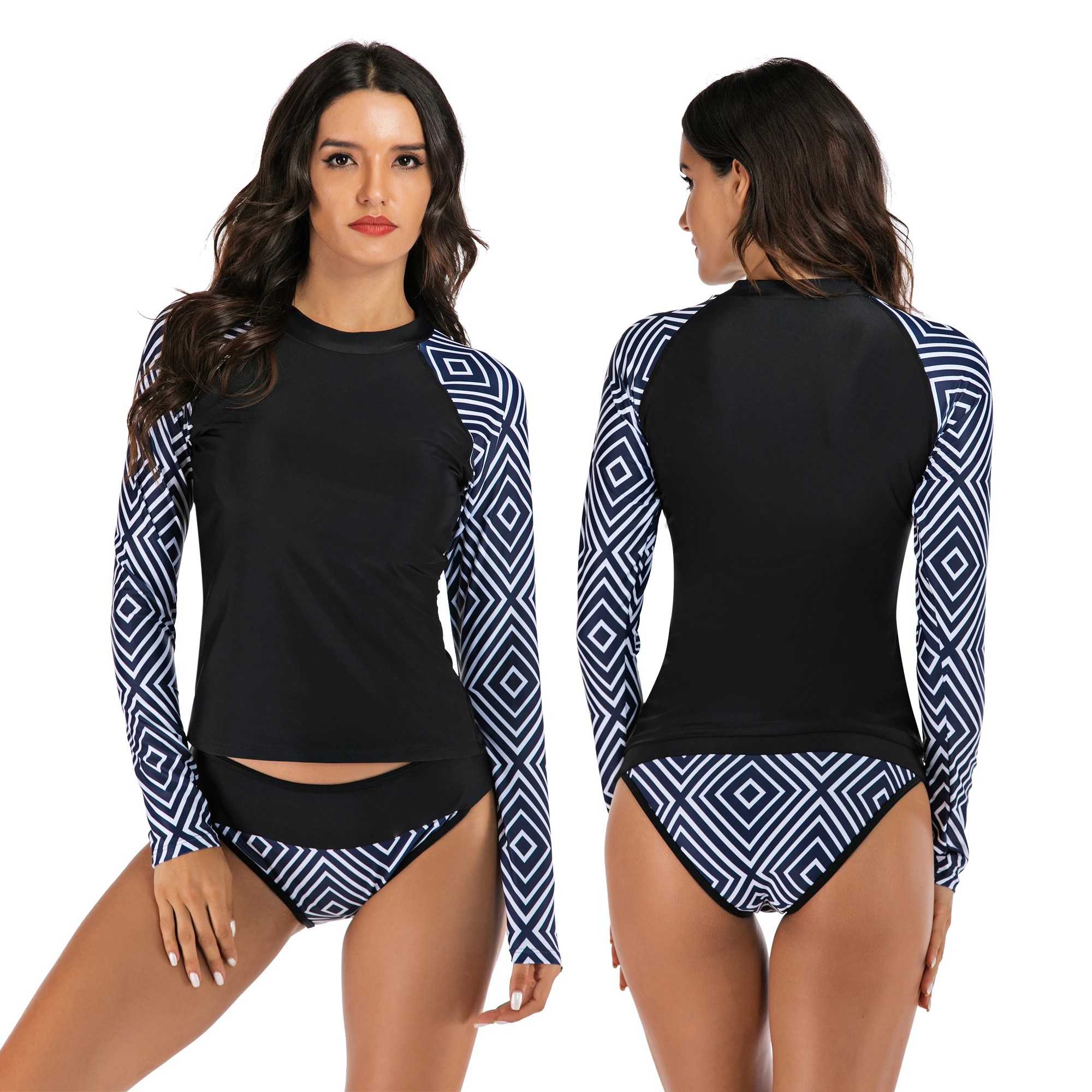 Женский купальник с длинным рукавом Рашгард купальный костюм Maillot De Bain Fille для