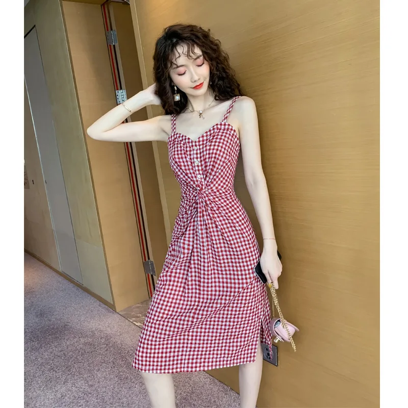 

Dress 2019 Summer New Products Debutante WOMEN'S Dress-Style Camisole Slim Fit Elegant One-step Skirt