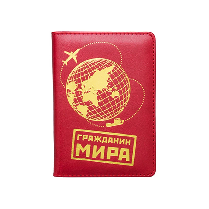 Красный New Earth Russia Passport Clipping Express Passport Foreign Trade Passport Bag PU Ticket Holder Multi Card Position - Цвет: Красный