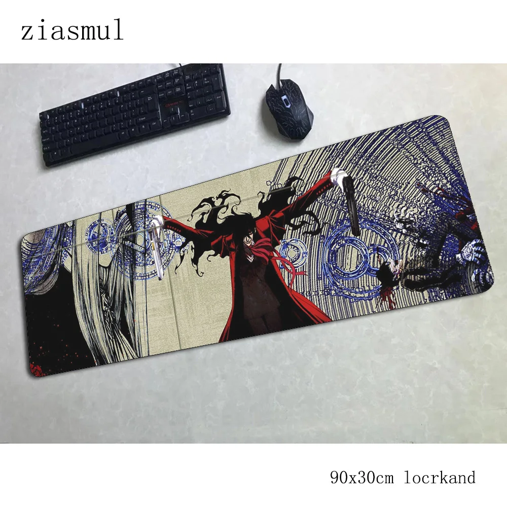 Хеллсинг коврик для мыши геймер мультфильм 90x30 см notbook коврик для мыши игровой коврик для мыши большой инди-поп коврик для мыши стол для компьютера padmouse коврики