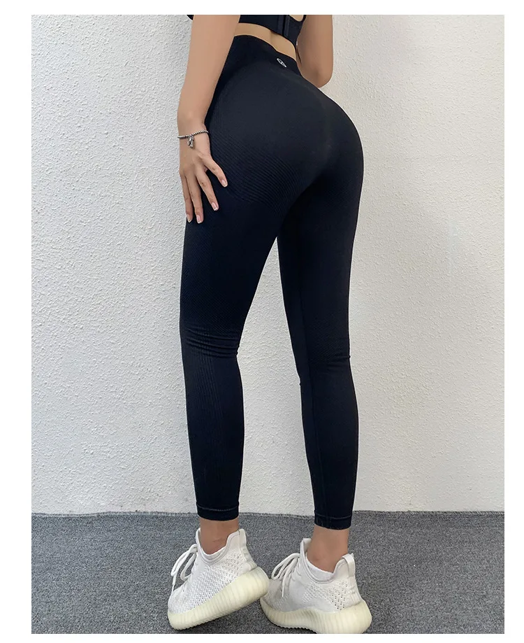 Эластичные Обтягивающие Леггинсы быстросохнущие Фитнес Брюки женские лосины для бега женская спортивная одежда брюки спортивная одежда для спортзала - Цвет: CK079-Black