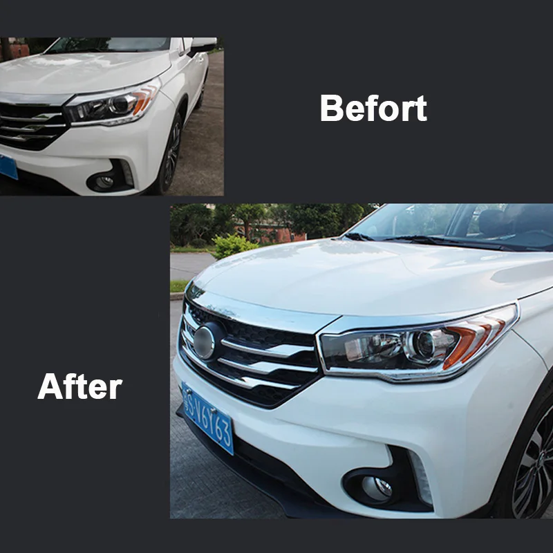 Для GAC Trumpchi GS4 ABS Хромированная Автомобильная Передняя Задняя фара, накладка на бампер, декоративная рамка, аксессуары