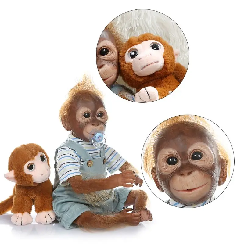 

50cm Realistic Reborn Doll Soft Silicone Vinyl Newborn Babies Monkey Lifelike Handmade Toy Children Birthday Gifts K4UE
