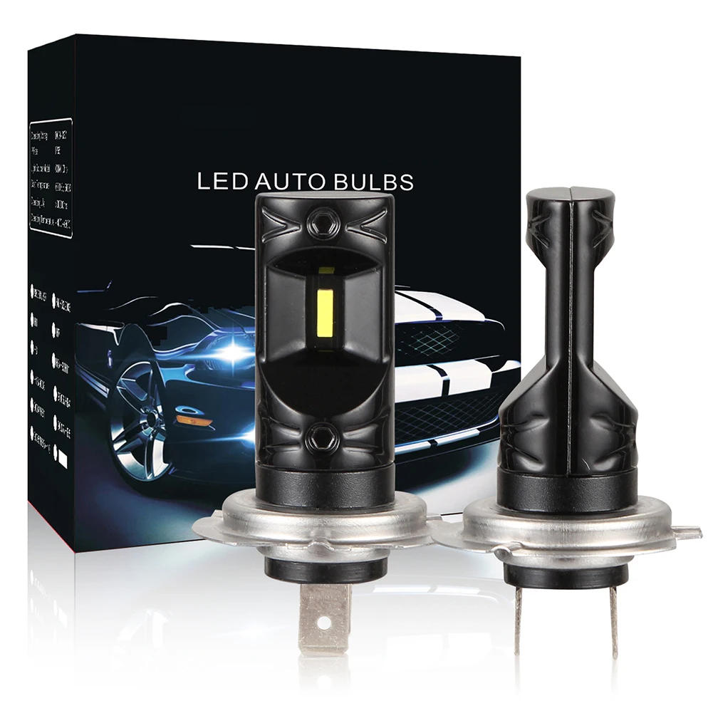 2 шт. 12 В LED дальнего света лампы H11 H8 H1 H7 6500K HID преобразователь 50W фары для автомобиля высокой мощности CSP светодиодный туман светильник лампы Алюминий вождение автомобиля налобный фонарь