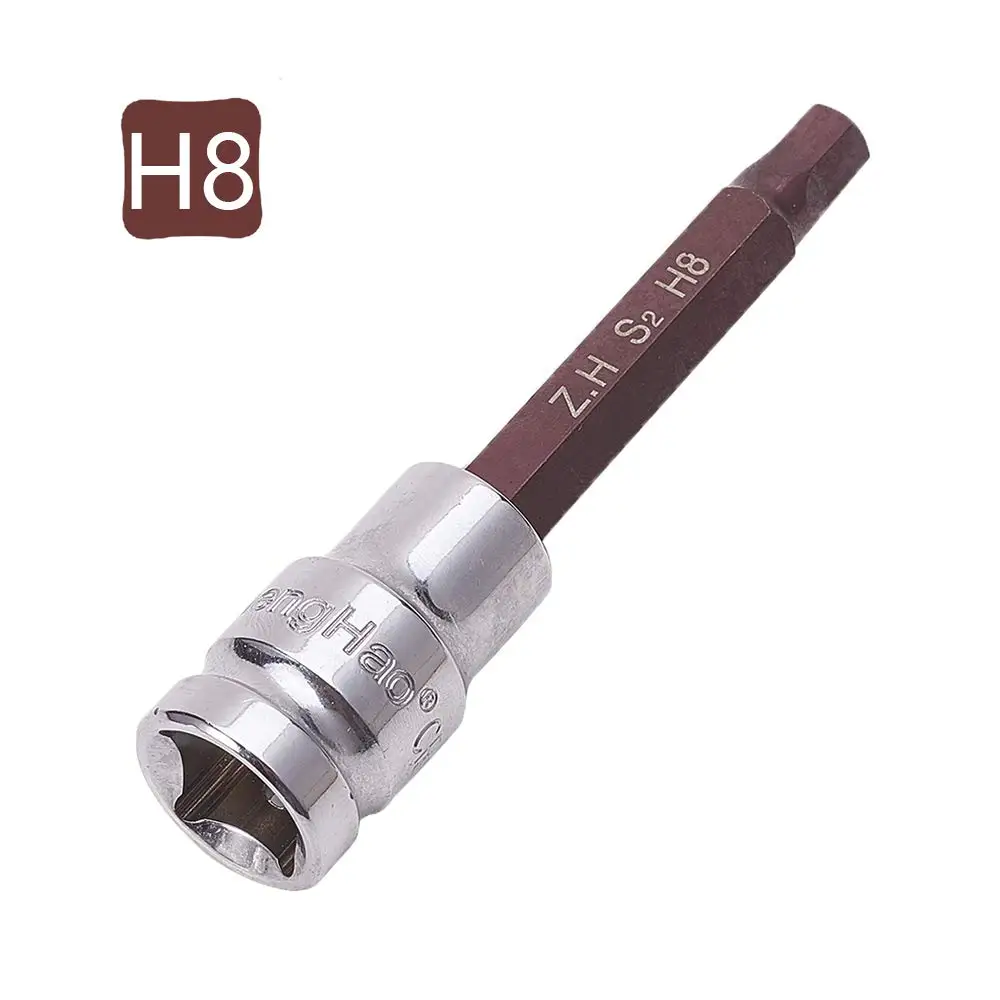Utoolmart Новинка 1/" 100 мм длина привода шестигранные бит розетки набор H5~ H14 хром-ванадиевая сталь метрическая отвертка бит розетки
