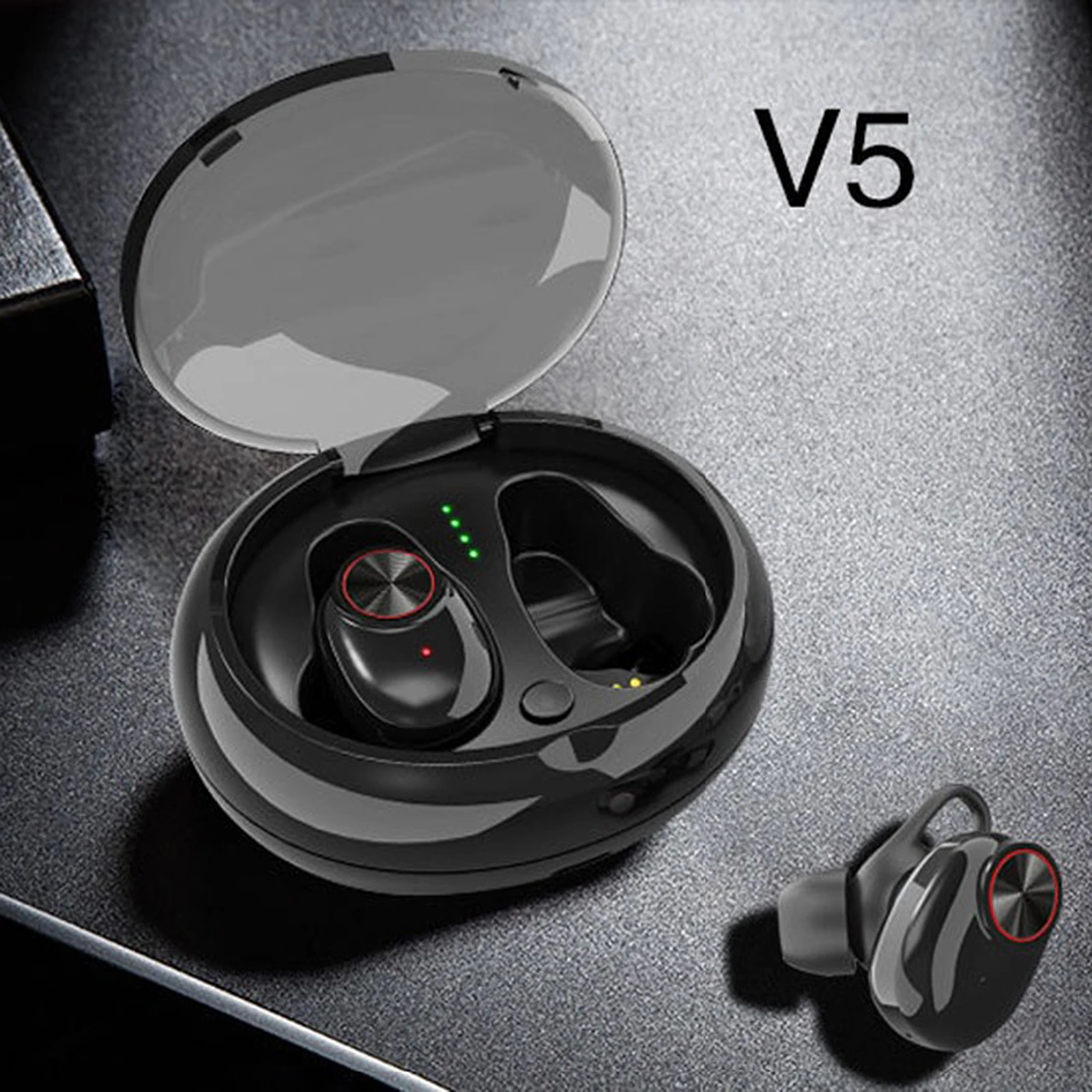 Mini V5 Sports In-Ear Hifi Stereo Car Bluetooth TWS Earbuds Headphone with Mic w/ Charging Case Running