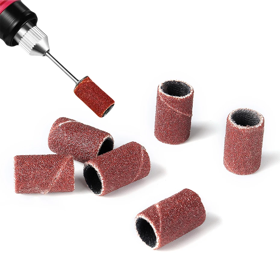 Nail Drill Bit Nail Drill Bits Nail Sander 50/100pcs Nail Sanding Cap For Manicure Machine Replaceable Pedicure Electric Manicure Drill Grinding Bit Sander LEND268