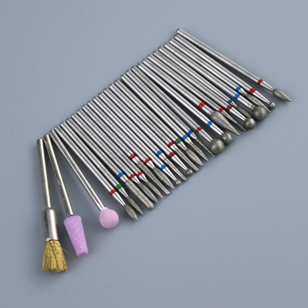 Diamond Nail Drill Bit Milling Cutter Manicure Burr Cuticle Clean Electric Cutter Rotary Drill Bits Accessories Nail Files