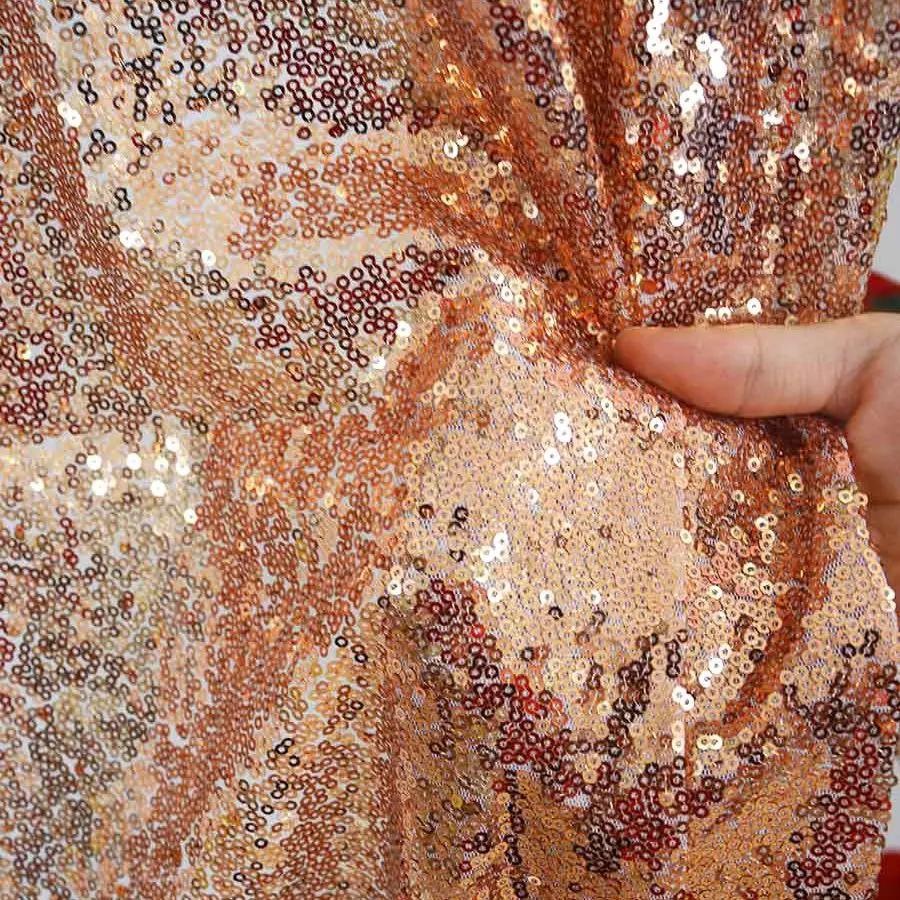 Rose Gold 1 ярд блесток ткань материал СЕРЕБРО блестящая ткань с пайетками для одежды блестящий материал ручной работы s-M191009 - Цвет: Rose Gold